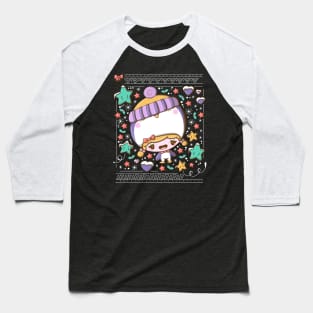 Cute festive penguin bubble head girl in kawaii style Baseball T-Shirt